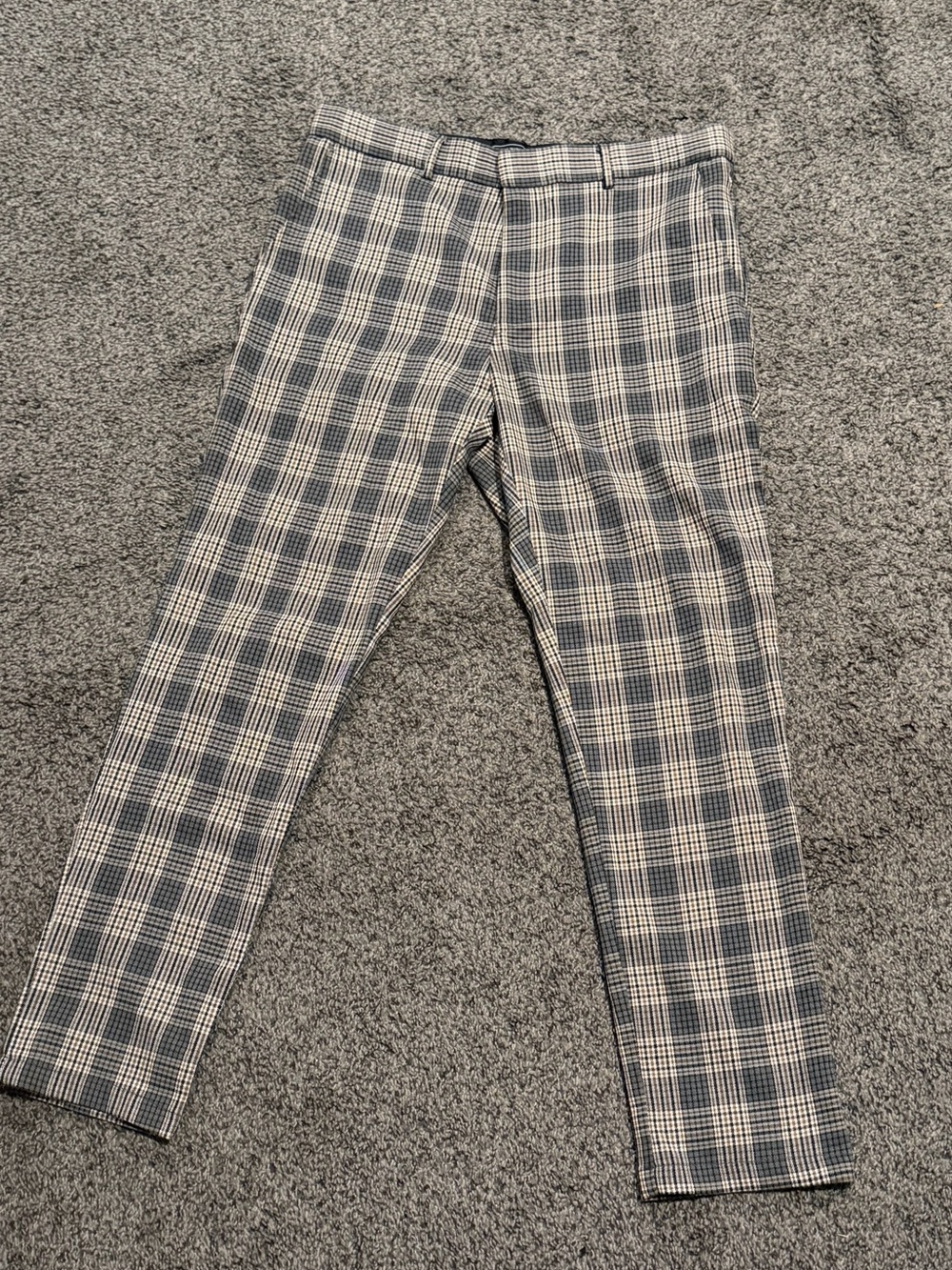 Men's Plaid Cropped Dress Pants